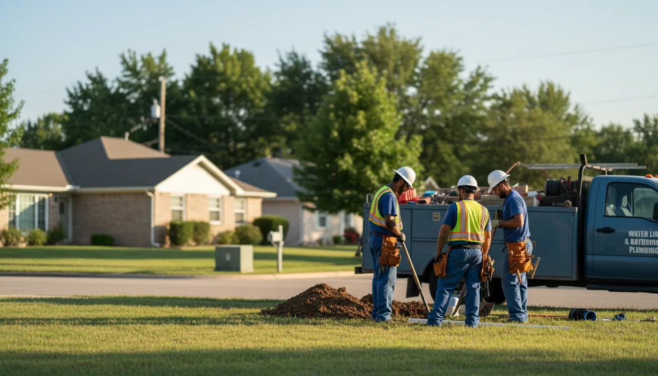 Residential water line and bathroom plumbing service in Enloe, TX